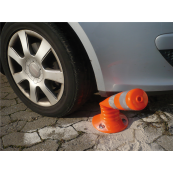 Flexipost white | red refl. stripes |  80 mm | Height 1000 mm 80 mm, PUR,4 reflecting stripes,including 3 bolts and plugs